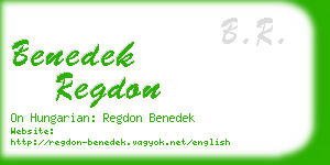 benedek regdon business card